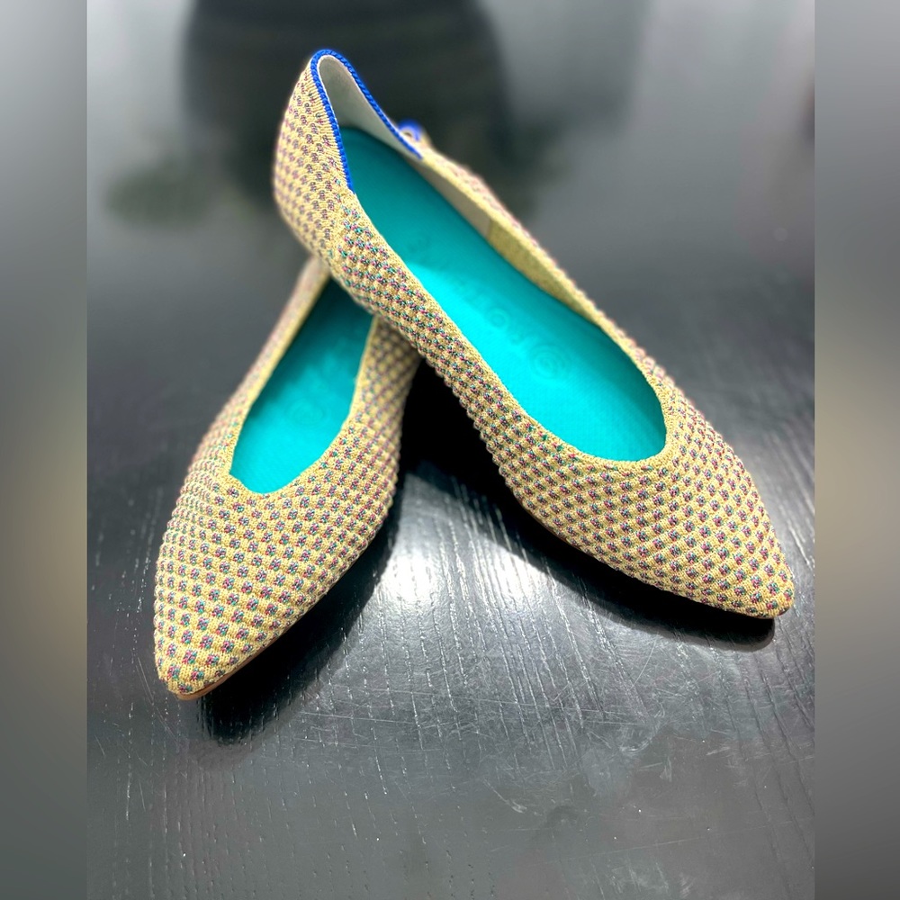 ROTHY’S the Point Multi Metallic Flats - Gold- women’s 5